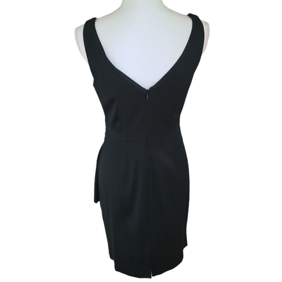 white house black market cocktail dress black draped size 4 - Picture 2 of 6